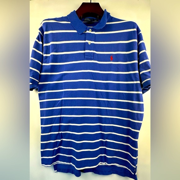 Polo Ralph Lauren Polo Shirt Men XXL Blue White Pony Red‎ Colorblock - Picture 1 of 6